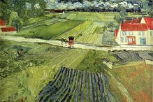 Landscape at Auvers after rain (Landscape with Carriage and Train) (painting by Vincent van Gogh, 1890)