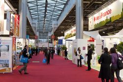 People attending a trade show