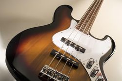 A bass guitar