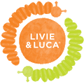 Livie & Luca logo with caterpillars