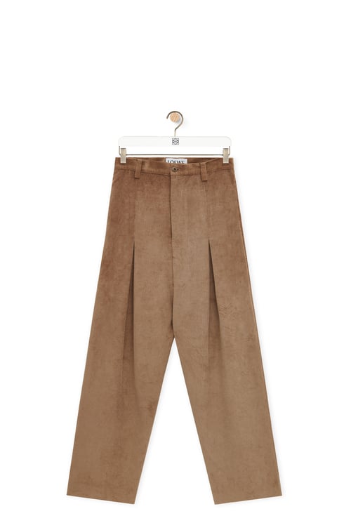 LOEWE Low crotch trousers in cotton and cashmere Light Caramel plp_rd