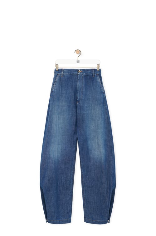 LOEWE Pantaloni a palloncino in denim Blu Délavé plp_rd