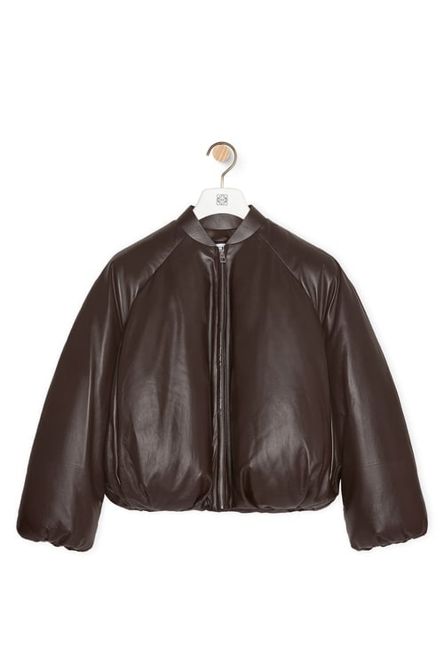 LOEWE Bomber imbottito in nappa di agnello Marrone Scuro plp_rd