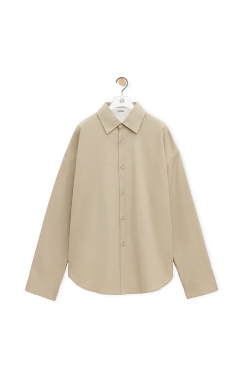 LOEWE Giacca-camicia Anagram in cotone Sabbia/Bianco plp_rd