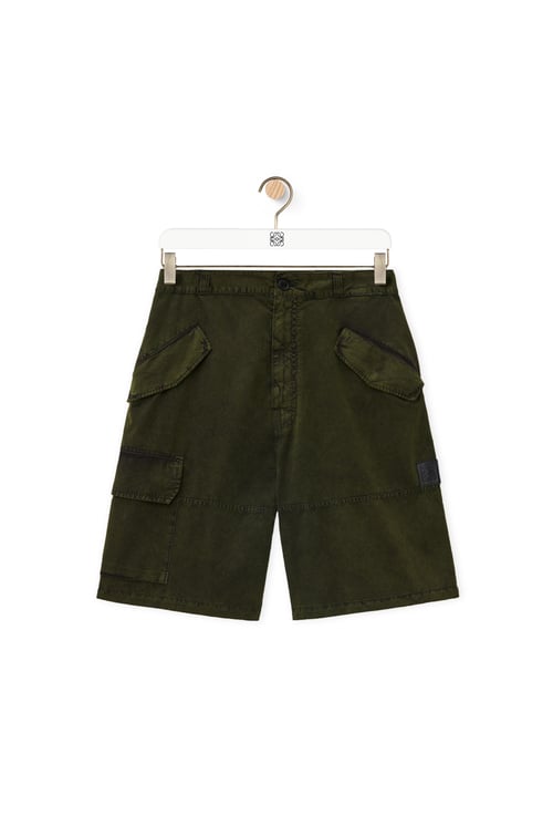 LOEWE Cargo shorts in technical cotton Khaki Green Multitone plp_rd