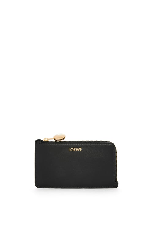 LOEWE Pebble coin cardholder in shiny nappa calfskin Black plp_rd