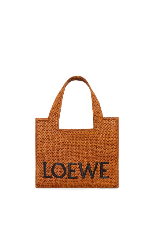 LOEWE 스몰 로에베 폰트 토트 - 라피아 허니 골드 plp_rd