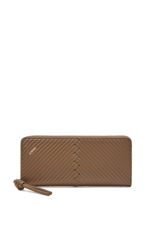 LOEWE Knot zip around wallet in shiny nappa calfskin Tundra plp_rd