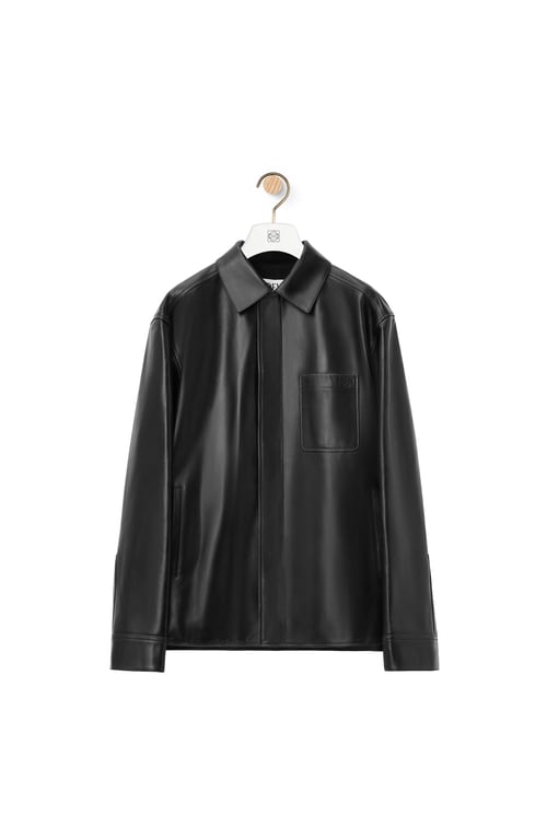 LOEWE Giacca-camicia in nappa di agnello Nero plp_rd