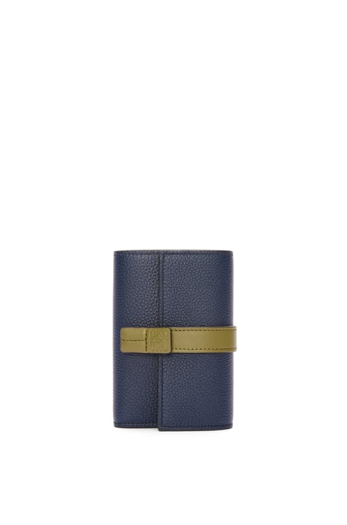 LOEWE Small vertical wallet in soft grained calfskin Abyss Blue/Olive plp_rd