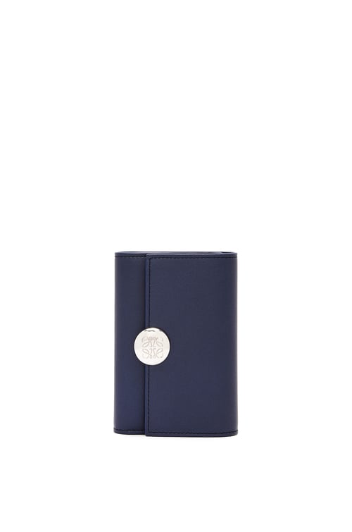 LOEWE Pebble small vertical wallet in shiny nappa calfskin Abyss Blue plp_rd