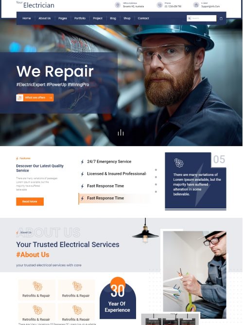 Electrician Theme Wordpress