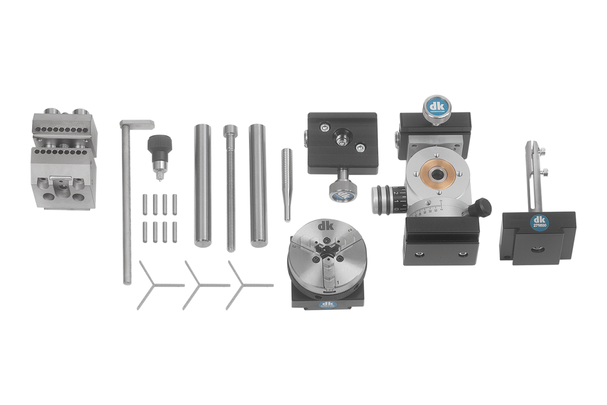 Kit de composants de serrage pour la fixation d’appareils de mesure tridimensionnelle, modulaire