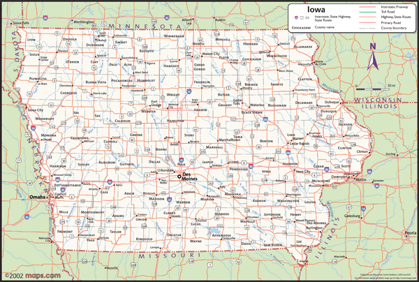 Iowa Wall Map with Counties by Maps.com - MapSales