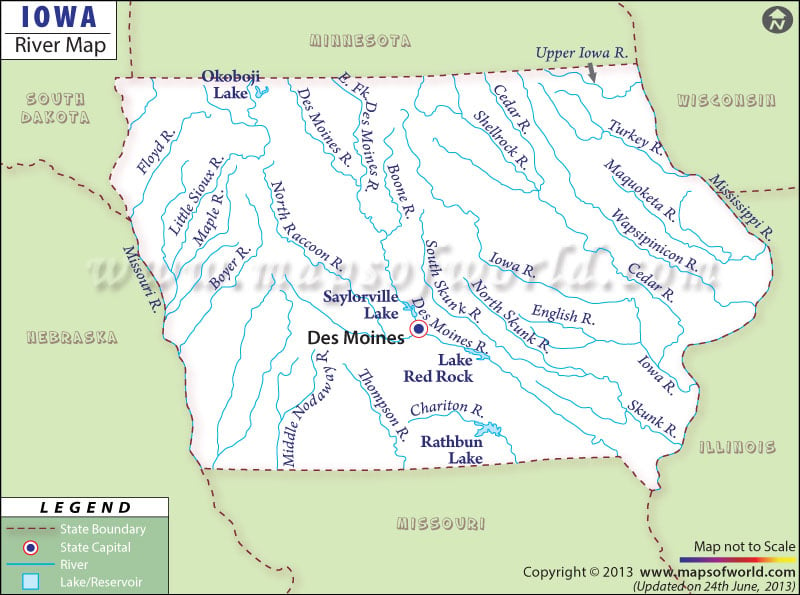 Iowa Rivers Map | Rivers in Iowa