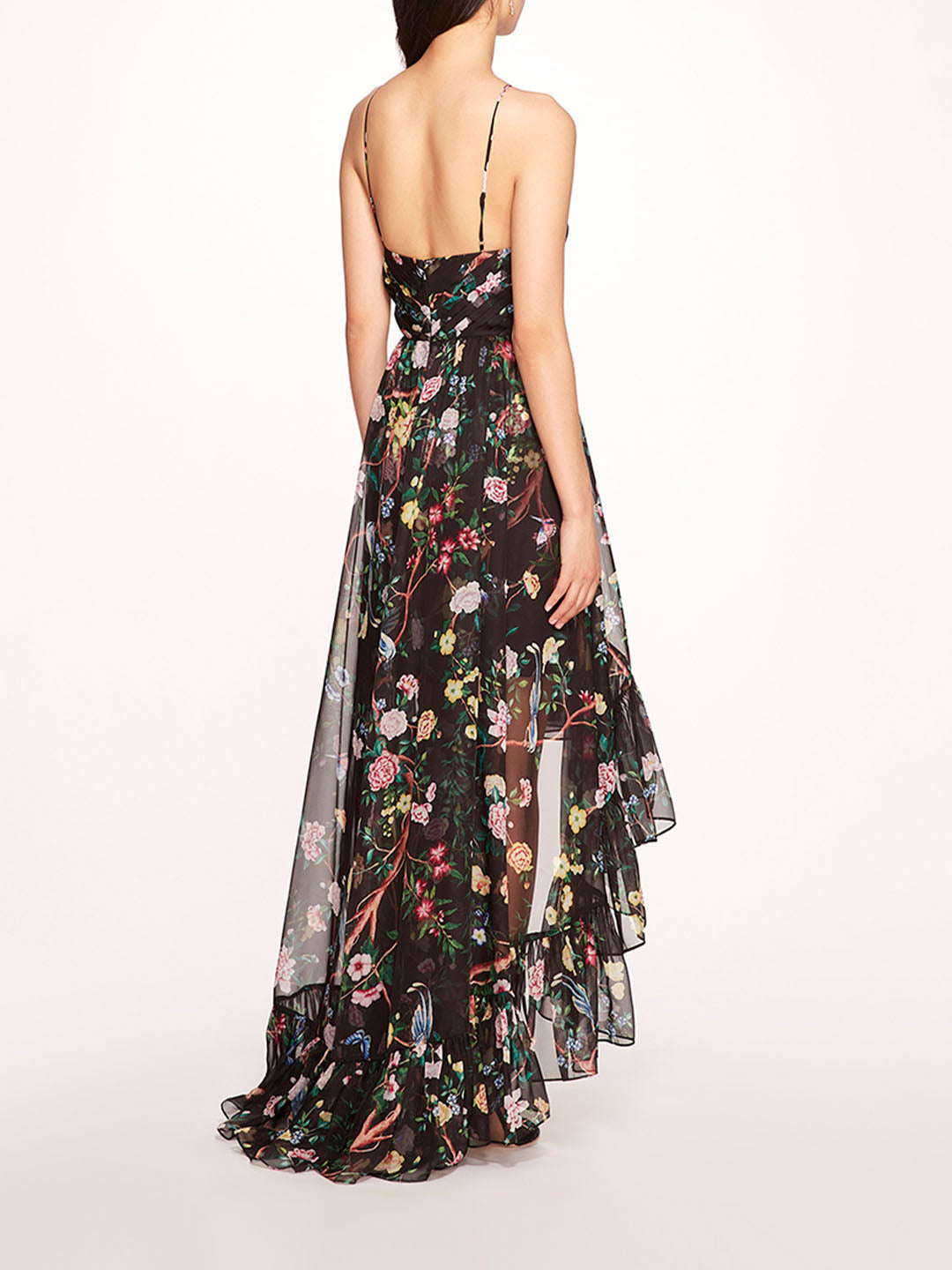 Flowering Halter High-Low Gown | Marchesa