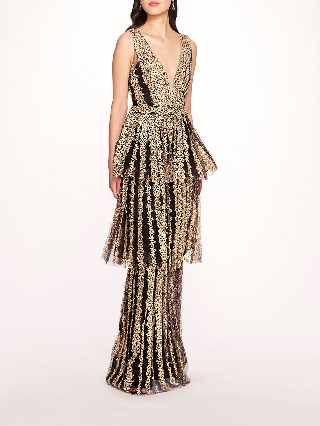 Metallic Filigree Gown | Marchesa