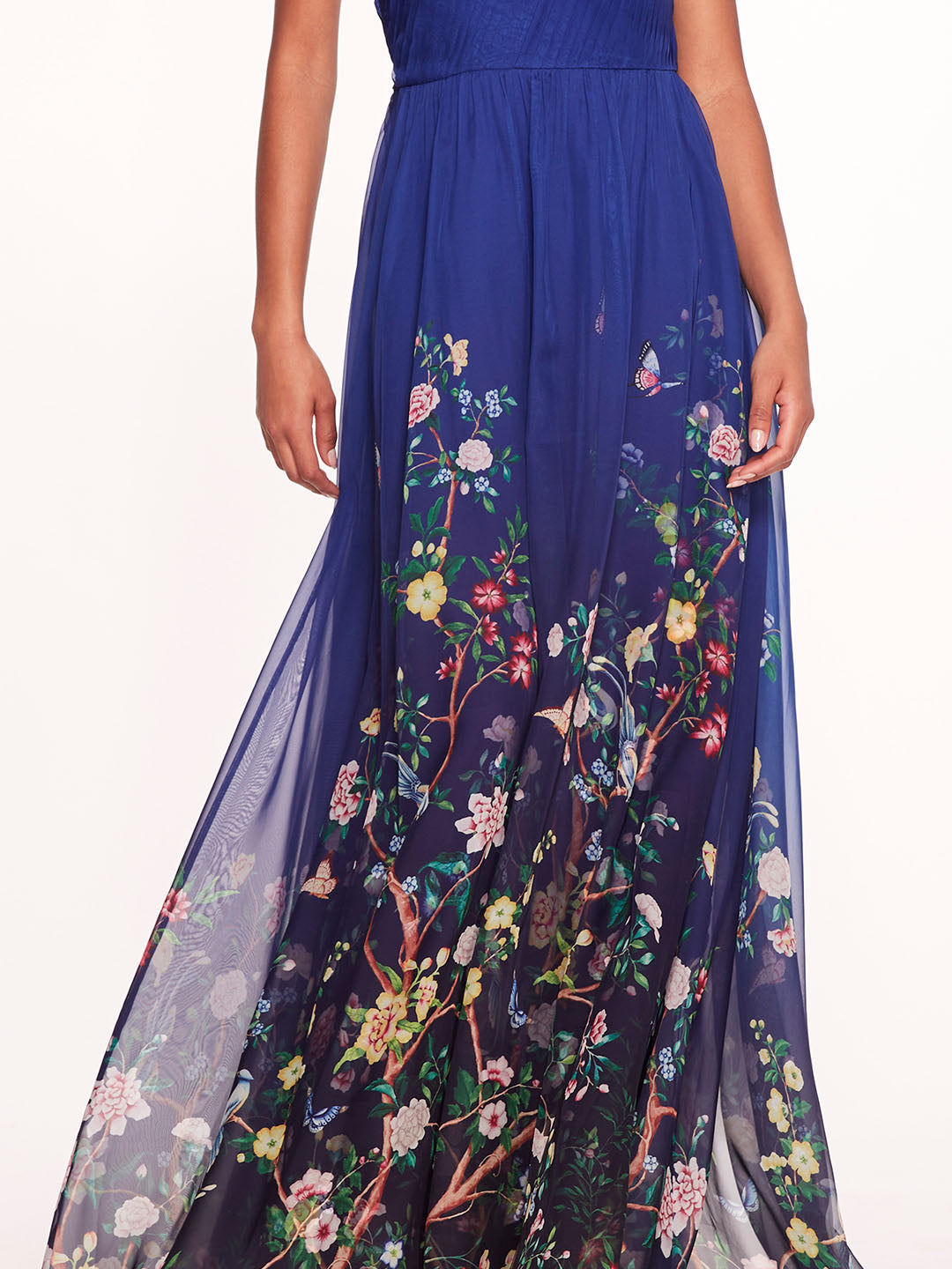 Flowering One Shoulder Gown | Marchesa