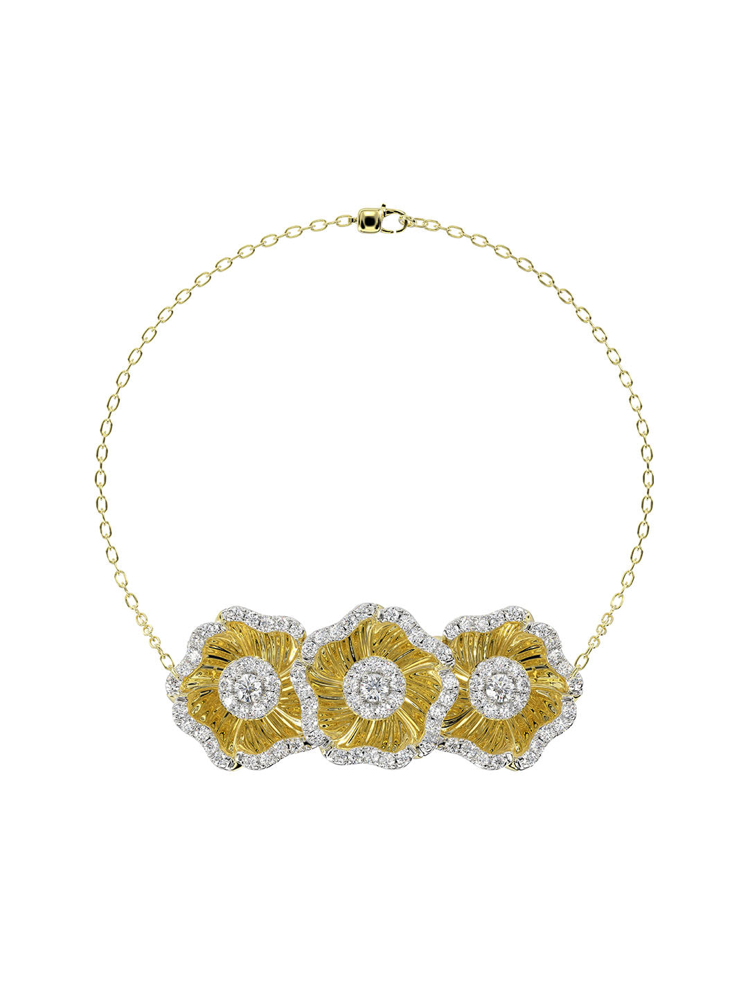 Halo Flower Yellow Gold Bracelet | Marchesa