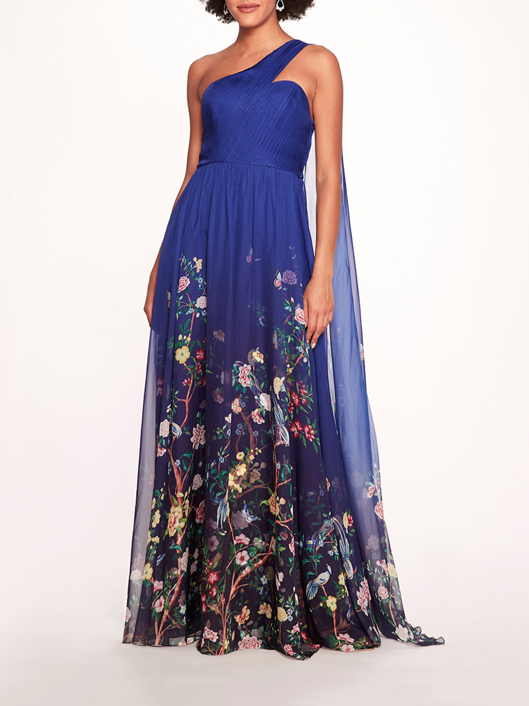 Flowering One Shoulder Gown | Marchesa