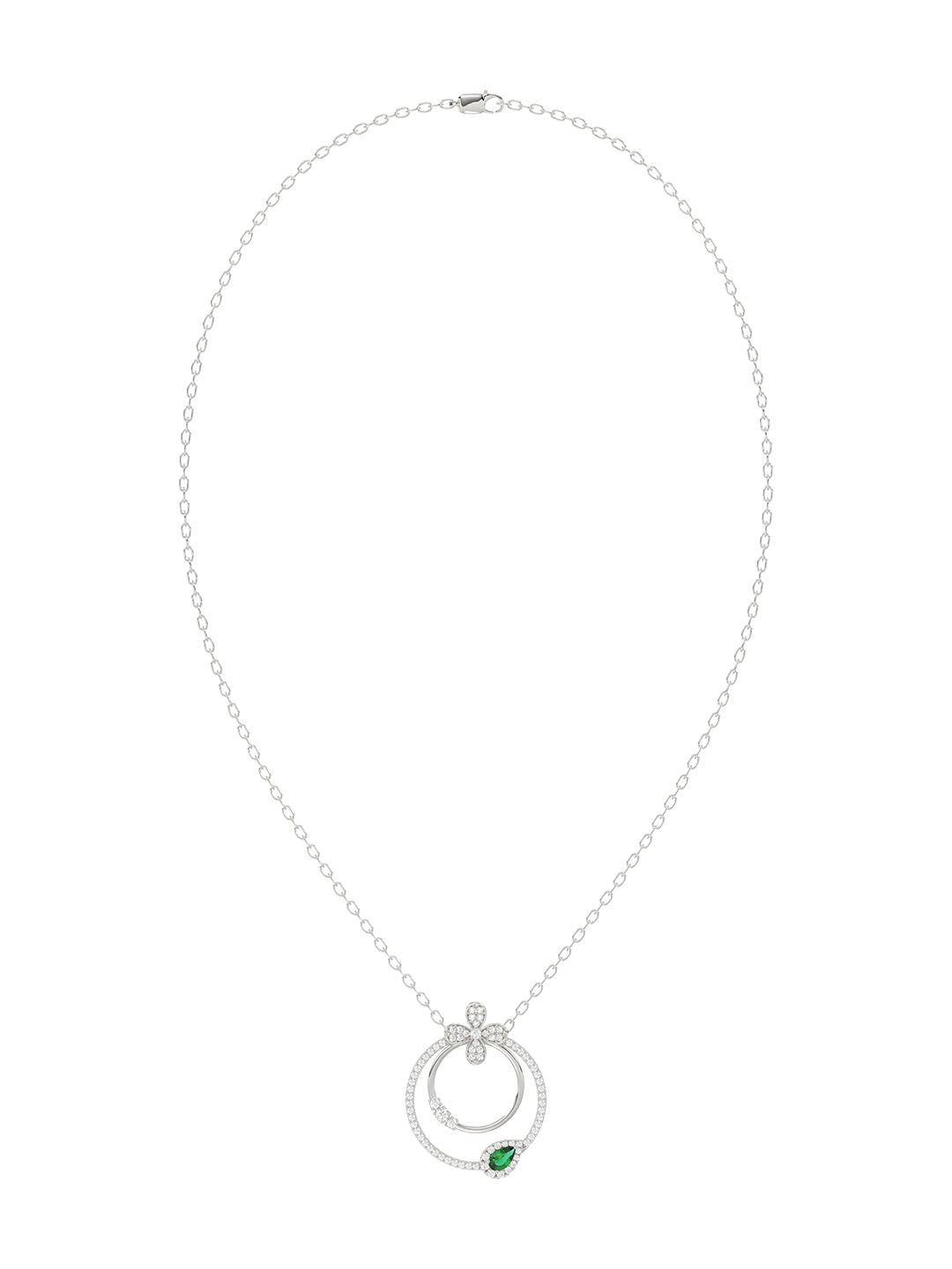 Floral White Gold Pendant Necklace | Marchesa