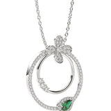 Floral White Gold Pendant Necklace | Marchesa