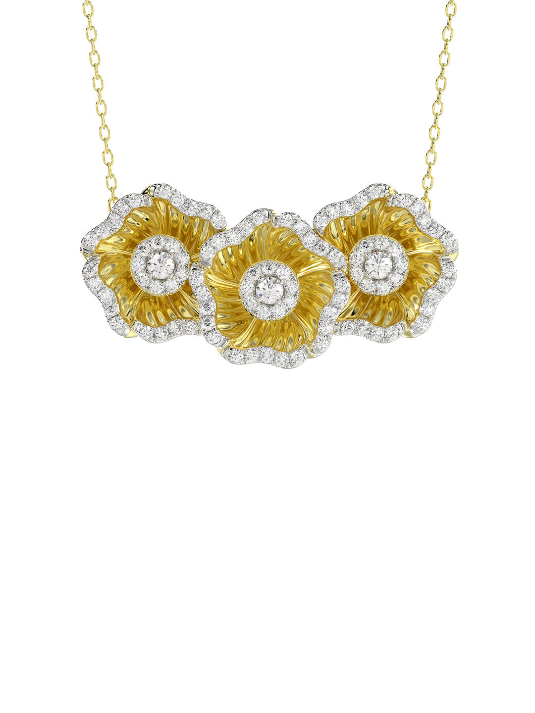 Halo Flower Yellow Pendant Necklace | Marchesa