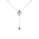 Floral White Gold Y Necklace | Marchesa