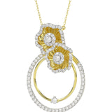 Halo Flower Yellow Gold Pendant Necklace | Marchesa