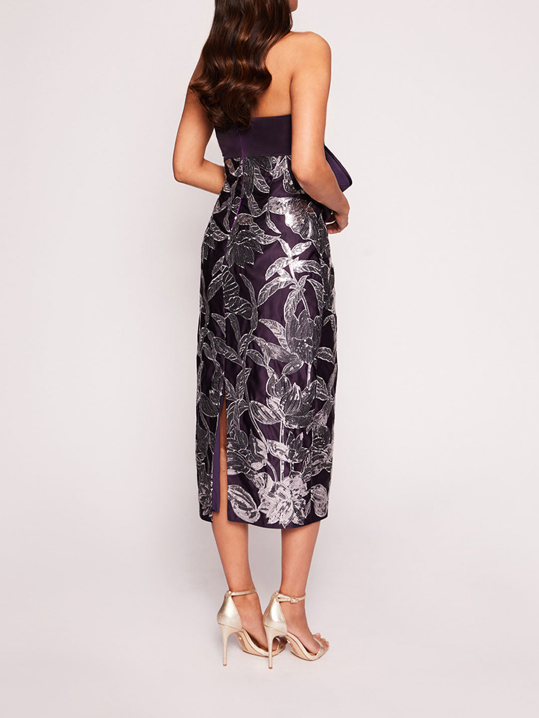 Lotus Sequin Midi Dress | Marchesa