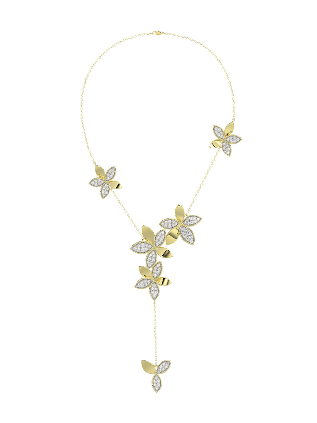 Wild Flower Yellow Gold Y Necklace | Marchesa