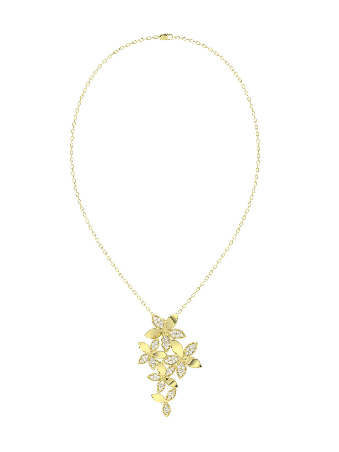 Wild Flower Yellow Gold Pendant Necklace | Marchesa