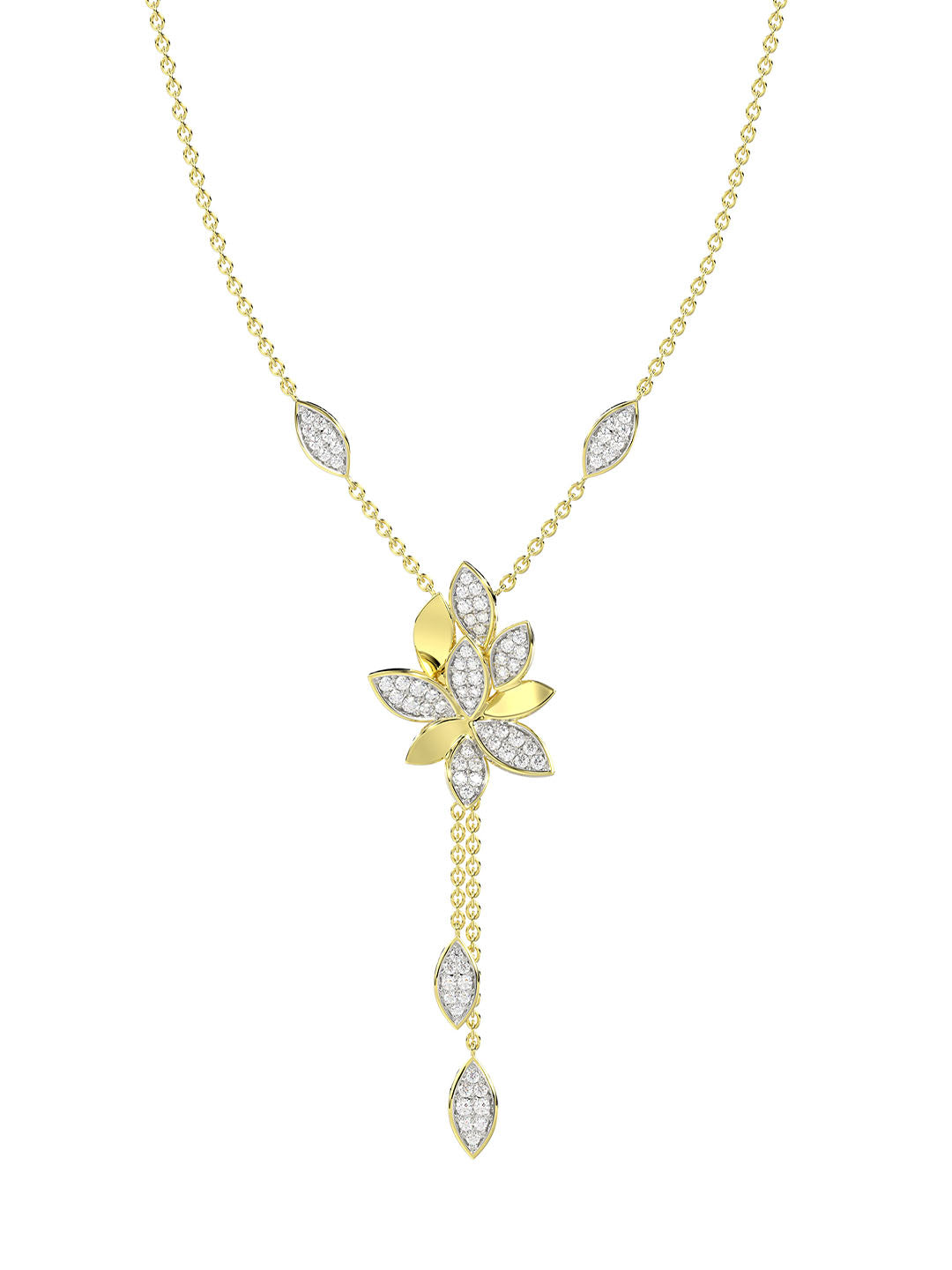 Wild Flower Yellow Gold Y Necklace | Marchesa