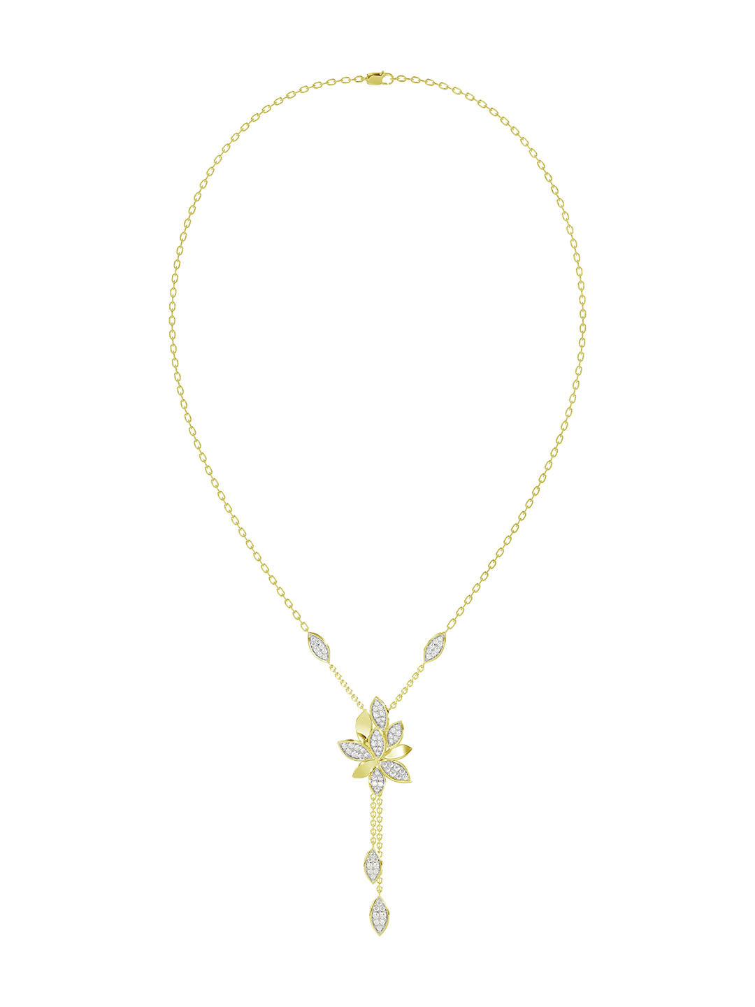 Wild Flower Yellow Gold Y Necklace | Marchesa