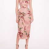 One Shoulder Drape Midi Dress | Marchesa