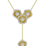 Halo Flower Rose Gold Y Necklace | Marchesa