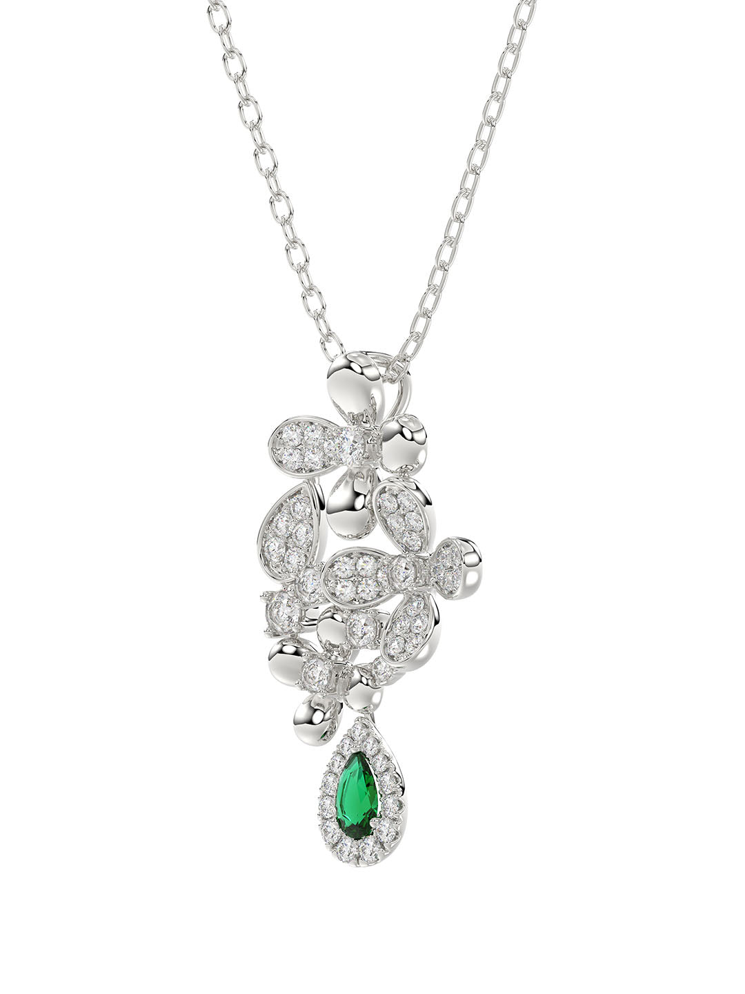 Floral White Gold Pendant Necklace | Marchesa