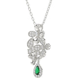 Floral White Gold Pendant Necklace | Marchesa