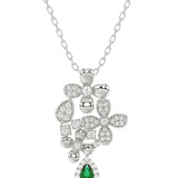 Floral White Gold Pendant Necklace | Marchesa