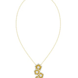 Halo Flower Yellow Gold Necklace | Marchesa