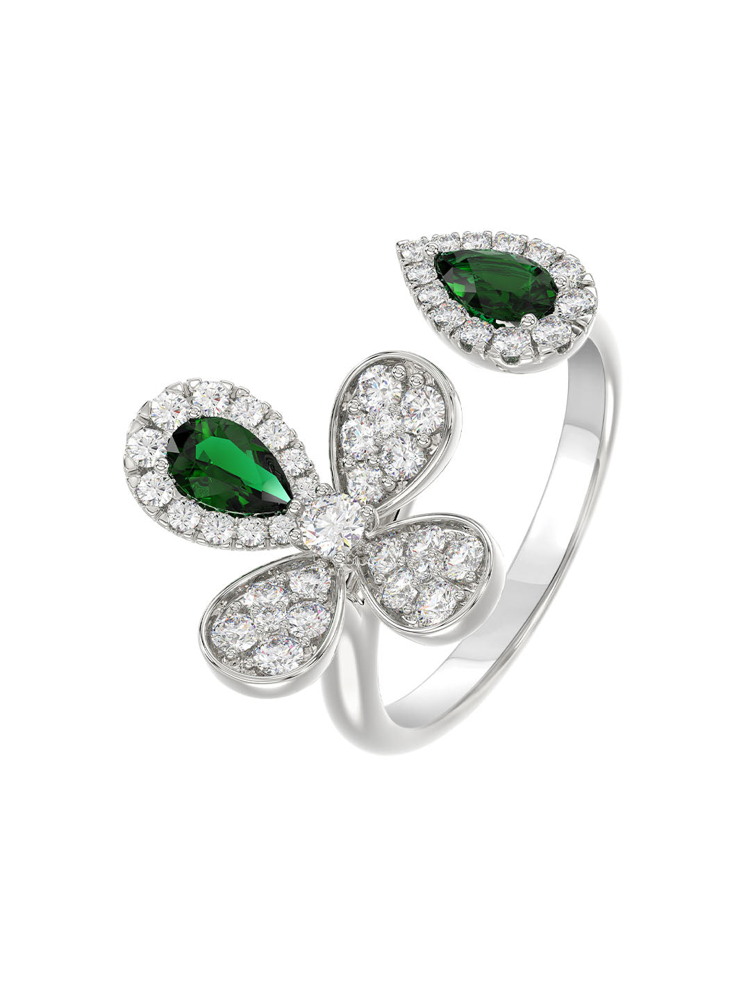 Floral White Gold Ring | Marchesa