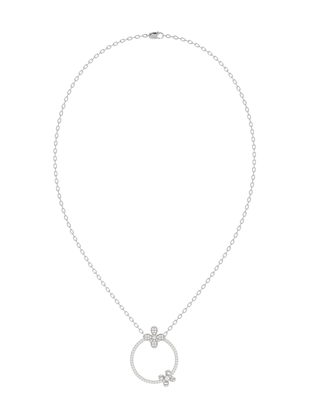 Floral White Gold Pendant Necklace | Marchesa