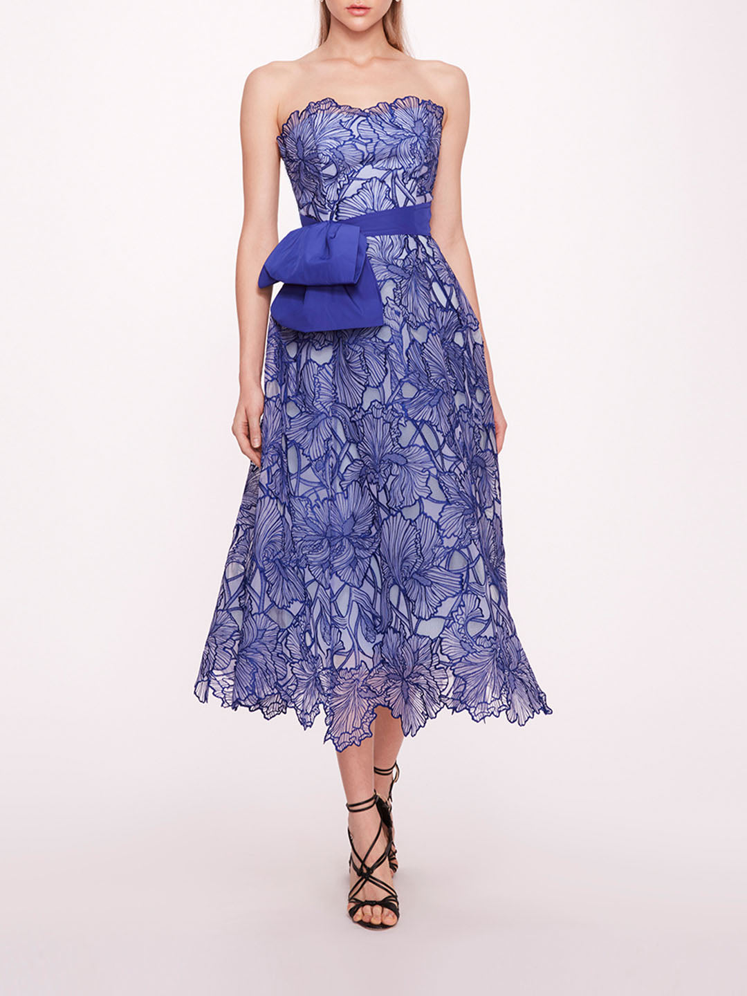 Iris Cutwork Midi Dress | Marchesa