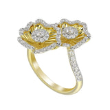 Halo Flower Yellow Gold Ring | Marchesa