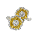 Halo Flower Yellow Gold Ring | Marchesa