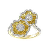 Halo Flower Yellow Gold Ring | Marchesa