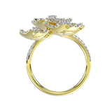 Halo Flower Yellow Gold Ring | Marchesa