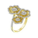 Halo Flower Yellow Gold Ring | Marchesa