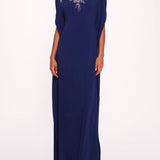 Embroidered Crepe Kaftan | Marchesa