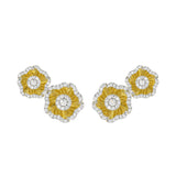 Halo Flower Yellow Gold Earrings | Marchesa